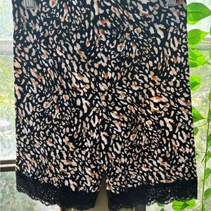 Leopard Print Shorts with Lace Trim